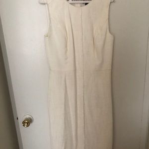 Ann Taylor white midi knee tweed dress